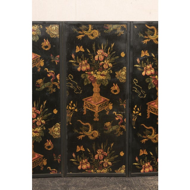 Mid 20th Century Mid 20th Century Floral Folding Screen, 4' Tall For Sale - Image 5 of 14