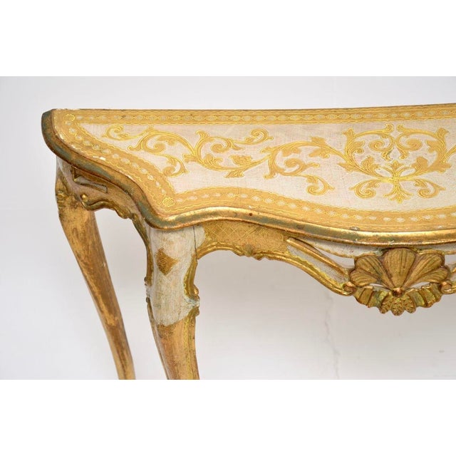 Vintage Venetian Parcel Gilt Console Table, 1930 For Sale - Image 10 of 12