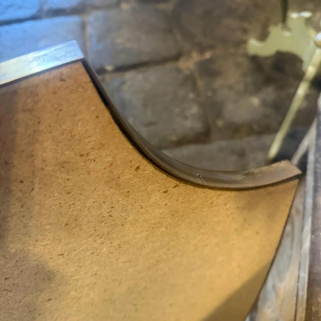 Gio Ponti 1950s Gio Ponti Style Mid-Century Modern Brass Shield Italian Wall Mirror For Sale - Image 4 of 13