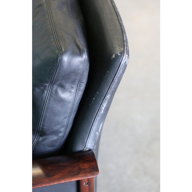 Wood 1960s Attributed to Vatne Mobler Knut Saeter Rosewood Leather Sofa Danish Modern MCM For Sale - Image 7 of 12