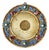 Vintage Chinese Hetian Jade Disc Bi in Silver Enamel Frame With Rubies and Pearl For Sale