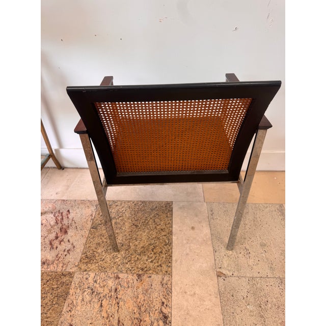 Paul McCobb Set of Twelve Mid 20th Century Paul McCobb for Lane Cane-Back Dining Chairs in Rosewood and Chrome For Sale - Image 4 of 12