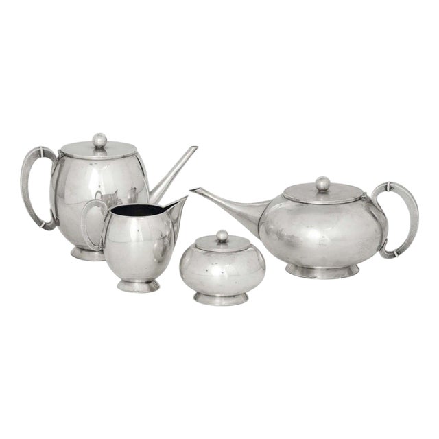 Vintage Sterling Silver Tea Set by Luigi Genazzi, Italy, 1930s For Sale