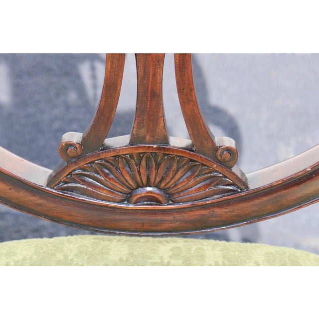 Brown 12 Adams Style Carved Mahogany Dining Chairs C. 1960's For Sale - Image 8 of 15