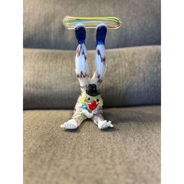 Glass Rare Vintage Murano Blown Glass Circus Clown Figurine For Sale - Image 7 of 7
