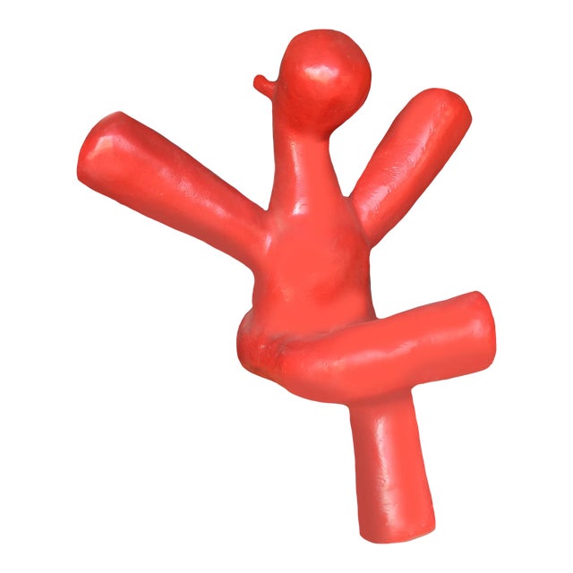 1980s "Red Beastie" Folk Art Abstract Fiberglass Sculpture by Dennis Pearson For Sale