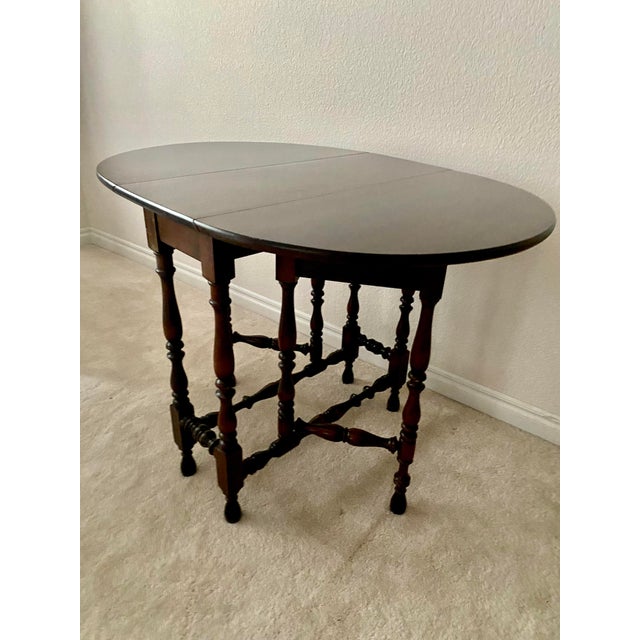 Vintage 1930s Oval Gate-Leg Drop-Leaf Table by Elite Furniture Co. Excellent Condition For Sale - Image 9 of 17