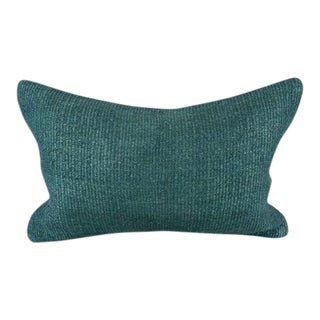 16 x 24 Hemp Pillow Turkish Cushion Natural Grayish Blue Pillow Cushion Cover For Sale