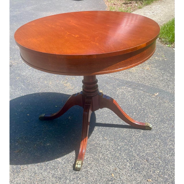 Mersman 1950s Mersman 7494 Vintage Drum Pedestal Table For Sale - Image 4 of 16