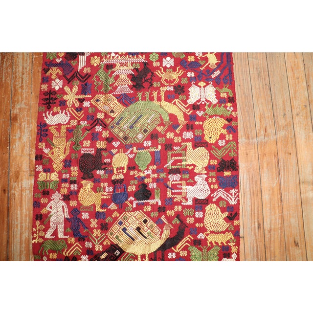 Folk Art Early 21st Century Pictorial Egyptian Textile - 1'10" x 7'10" For Sale - Image 3 of 18