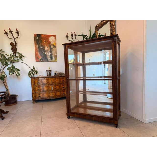 Biedermeier Walnut Display Cabinet For Sale - Image 3 of 10