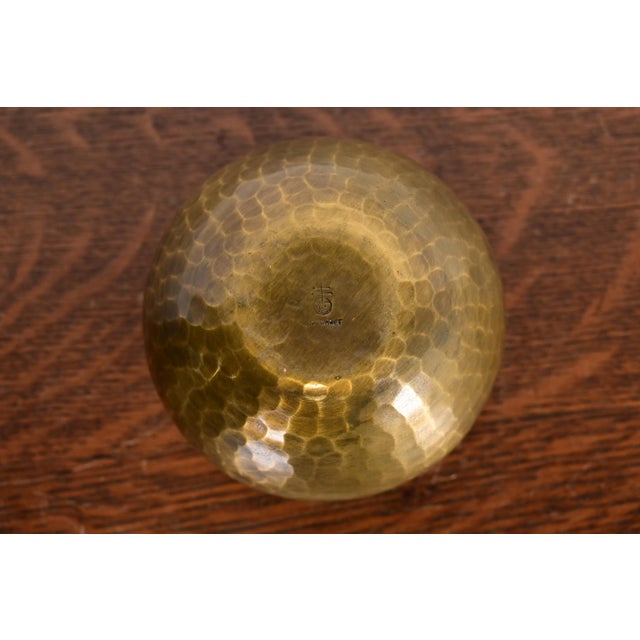 1920s Roycroft Antique Arts & Crafts Brass Over Hammered Copper Small Bowl or Vase, Circa 1920s For Sale - Image 5 of 8