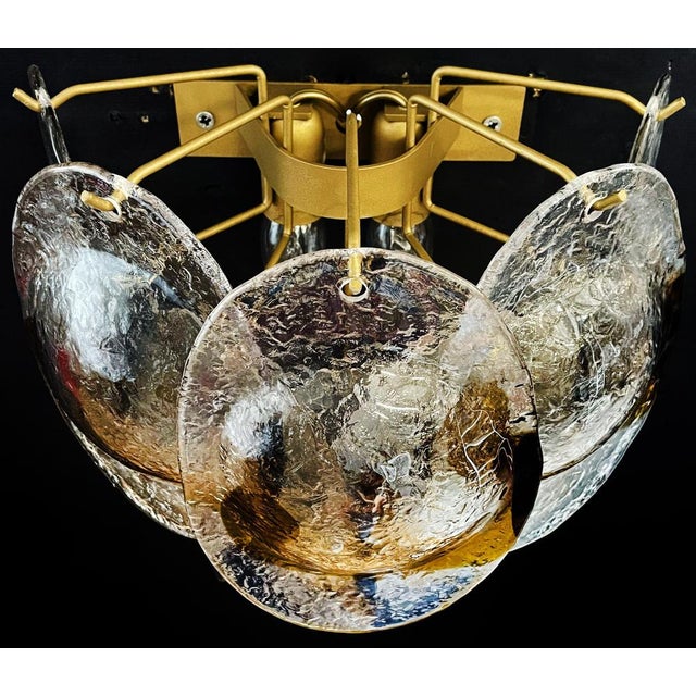 Vintage Italian Murano Wall Lights in Trasparent and Amber Glass, 1970, Set of 2 For Sale - Image 6 of 18