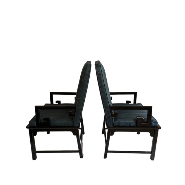 Beautiful pair of eight mid-century modern Hollywood Regency Chinoiserie arm chairs By Raymond Sobota for Century...