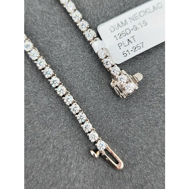 White 9.15 Ct Riviera Graduated Diamond Necklace For Sale - Image 8 of 8