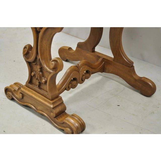 Early 20th Century Italian Renaissance Figural Carved Marble Top Side Table With Winged Cherub Head For Sale - Image 9 of 12