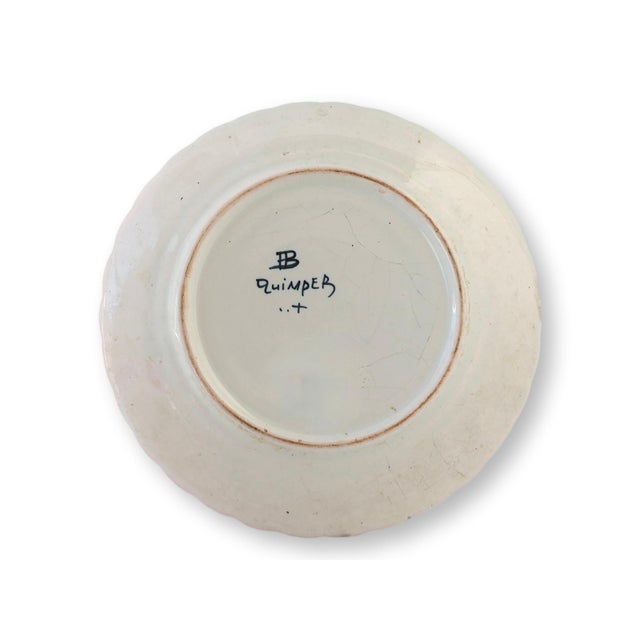 Farmhouse French Quimper Faience Butter Dish For Sale - Image 3 of 6