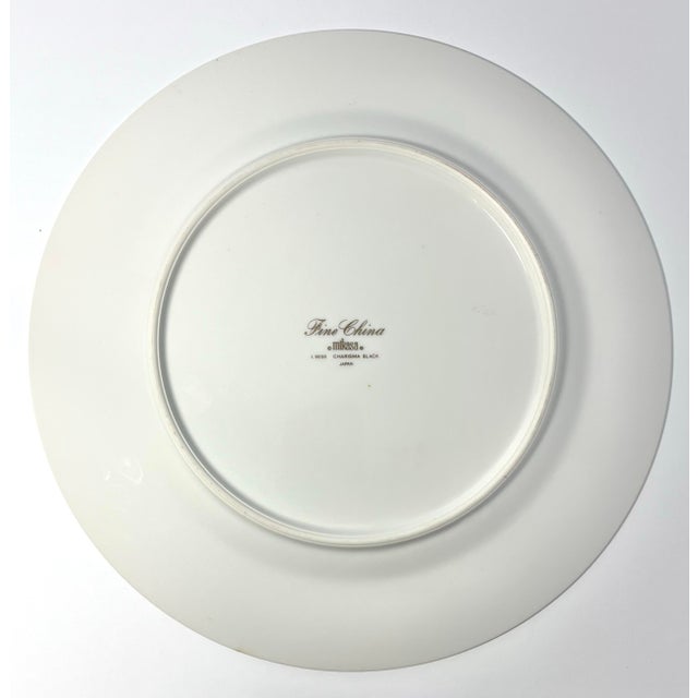 Mikasa 1980s Mikasa “Charisma, Black” Set of 6 Porcelain Salad Plates For Sale - Image 4 of 5