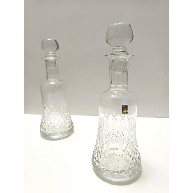 Transparent Crystal Decanter Bottles by Bleikristall, Germany, 1970s, Set of 2 For Sale - Image 14 of 14