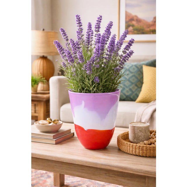 Traditional George Averbeck Arizona Sunrise Art Glass Vase For Sale - Image 3 of 8