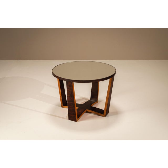 Mid-Century Modern Italian Side Table with Mirrored Top and Geometrical Legs, 1940s For Sale - Image 3 of 13