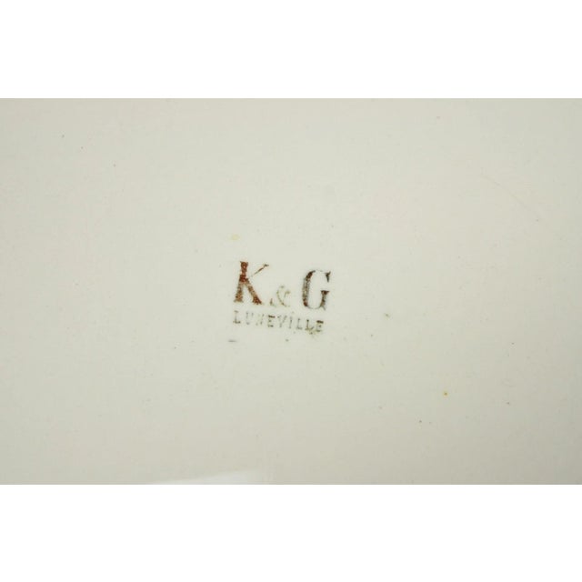 Antique French Victorian Child's Wrought Iron Wash Stand W/ K&g Luneville Basin For Sale - Image 11 of 17