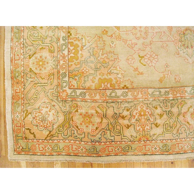 Turkish Antique Turkish Oushak Decorative Oriental Rug, in Room Size, with Muted Colors For Sale - Image 3 of 5