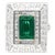 5.17 Carat Colombian Emerald & Baguette Diamond Rectangle Art Deco Frame Ring Size 6 For Sale
