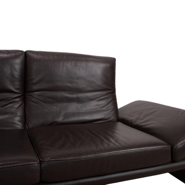 Brown Raoul Leather Corner Sofa and Ottoman in Brown with Manual Function by Koinor, Set of 2 For Sale - Image 8 of 18