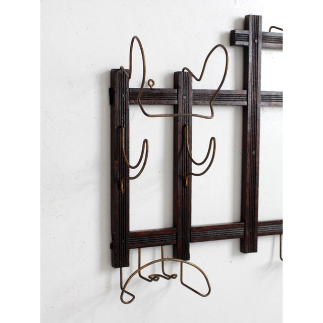 Antique Wood and Wire Wall Hat Rack With Coat Hooks For Sale - Image 18 of 18
