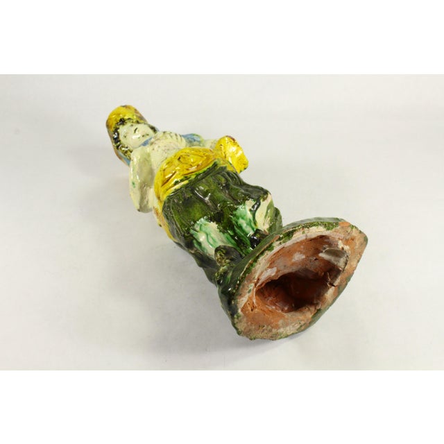 Early 18th C. Majolica Glazed Redware Terracotta Pastoral Figure Peasant Girl 13" For Sale - Image 14 of 16