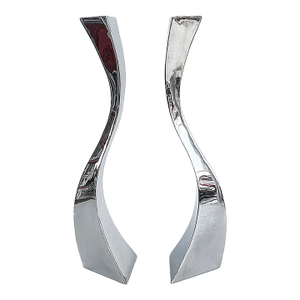 Sculptural Hand-Made Stainless Steel Freeform Candlesticks by Curtis Norton