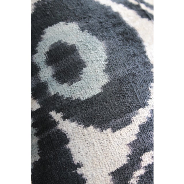 Contemporary Silk Velvet Ikat Pillow Cover Bohemian Pillow For Sale In Washington DC - Image 6 of 9