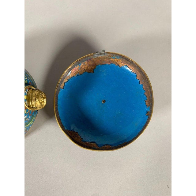 Turquoise Cloisonné Bronze Box, China, Jiaqing Period, 19th Century For Sale - Image 8 of 12