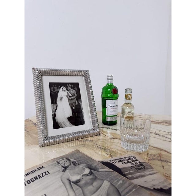 Mid-Century Modern Italian Embossed Tin Tabletop Picture Frame, 1930s For Sale - Image 3 of 18