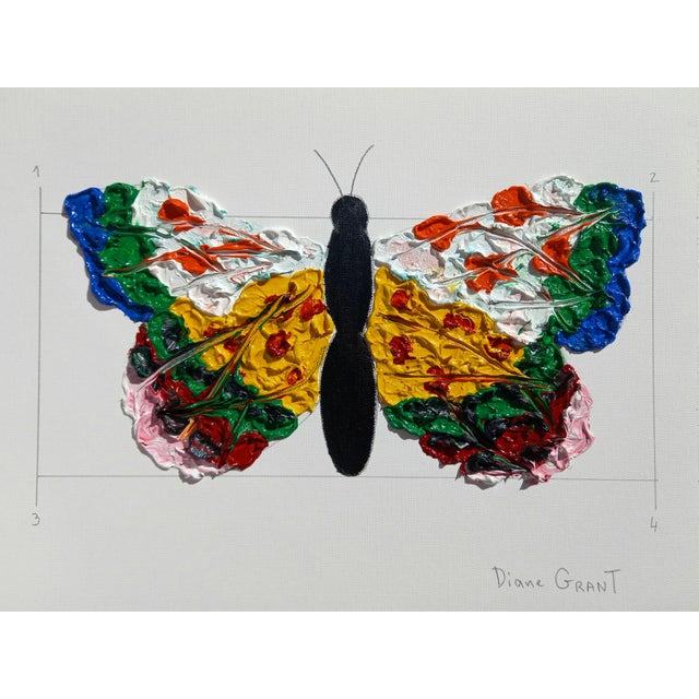 Set of 6 - One-of-a-Kind Unframed Original Butterflies Oil Paintings, Unique Pieces For Sale - Image 6 of 7