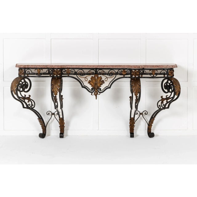 Large 19th Century French Wrought Iron Console For Sale - Image 10 of 10