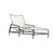Brown Jordan Kantan Aluminum Chaise Lounge in Forest Green with White Suncloth Strapping For Sale