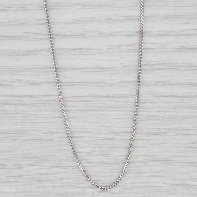 2010s Wheat Chain Necklace 18k White Gold 16" 1.2mm For Sale - Image 5 of 7