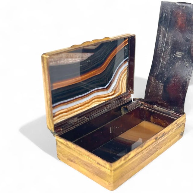 Metal An 18th Century Austrian Gilt Bronze & Carved Agate Box For Sale - Image 7 of 8