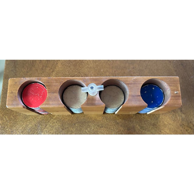 Coffee Rare Walnut Poker Chip Caddy With Chips For Sale - Image 8 of 9