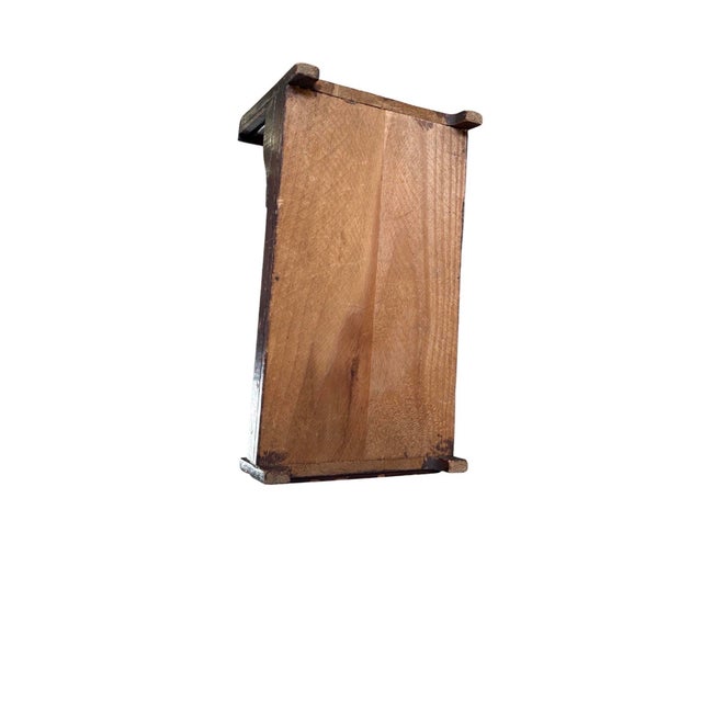 Brown Wooden Doll Bed, Late 19th Century Handmade Antique Cabinet Primitive For Sale - Image 8 of 11