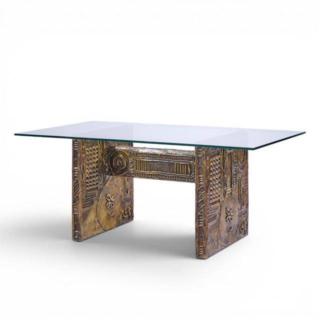 Mid-Century Modern Adrian Pearsall for Craft Associates Mid Century Brutalist Glass Top Dining Table For Sale - Image 3 of 8