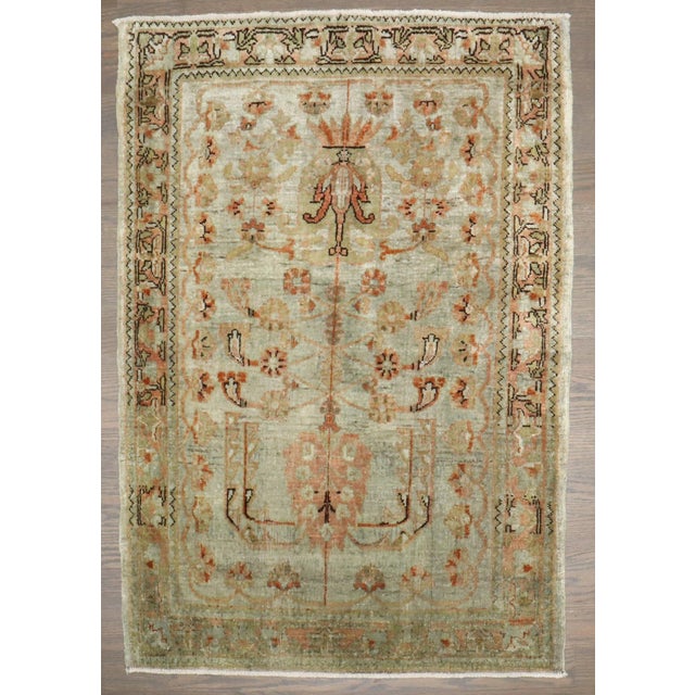 mini size late 19th Century Persian Sarouk Rug Measures: 2' x 2'10''
