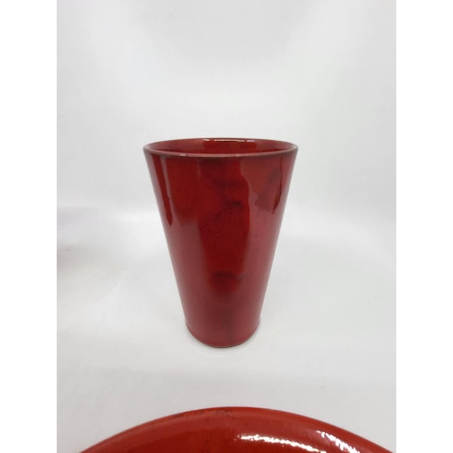 Red Ceramic Set by Robert Picault for Vallauris, France, 1950, Set of 4 For Sale - Image 6 of 18