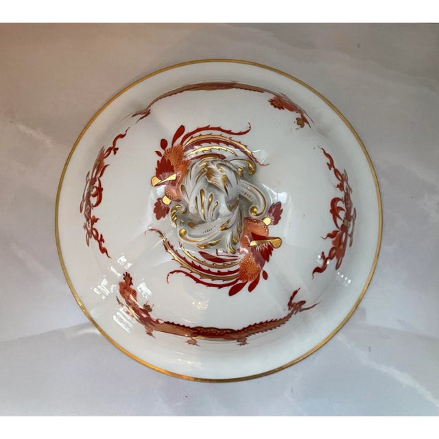 1920s 1920s Meissen Red Ming Dragon Tureen For Sale - Image 5 of 8