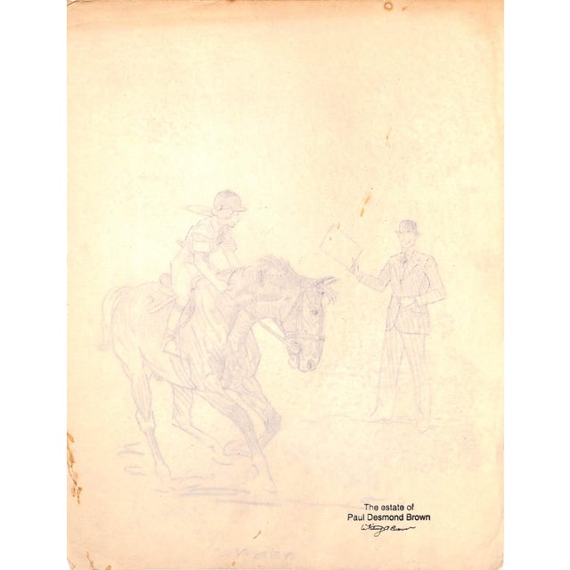 Traditional Original 1944 Pencil Drawing From Hi, Guy! The Cinderella Horse by Paul Brown 38 For Sale - Image 3 of 6