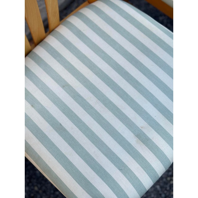 Set of 4 Late 20th Century Postmodern Light Oak Dining Chairs With Upholstered Seats For Sale - Image 10 of 12