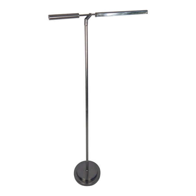 Brushed Chrome Fluorescent Floor Lamp For Sale