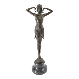Mid-Century Bronze Orientalist Figure After Virtue by Demetre Chiparus